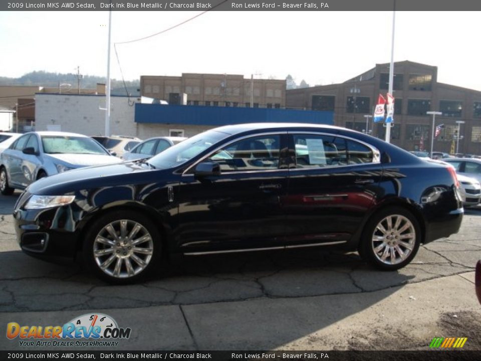 2009 Lincoln MKS AWD Sedan Dark Ink Blue Metallic / Charcoal Black Photo #5