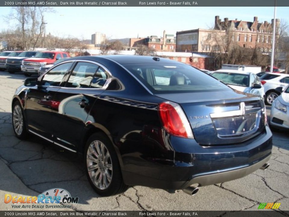 2009 Lincoln MKS AWD Sedan Dark Ink Blue Metallic / Charcoal Black Photo #6