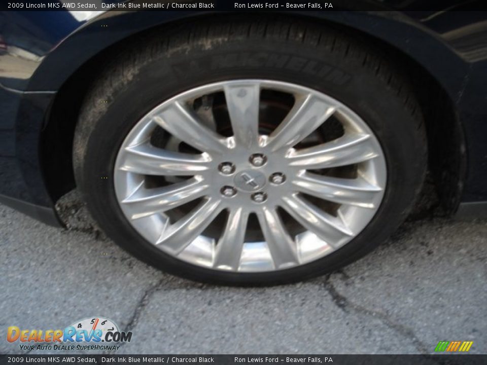 2009 Lincoln MKS AWD Sedan Dark Ink Blue Metallic / Charcoal Black Photo #11
