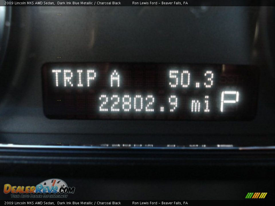 2009 Lincoln MKS AWD Sedan Dark Ink Blue Metallic / Charcoal Black Photo #24