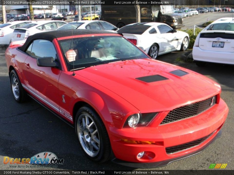 2008 Ford Mustang Shelby GT500 Convertible Torch Red / Black/Red Photo #2