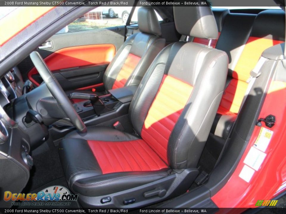 Black/Red Interior - 2008 Ford Mustang Shelby GT500 Convertible Photo #8