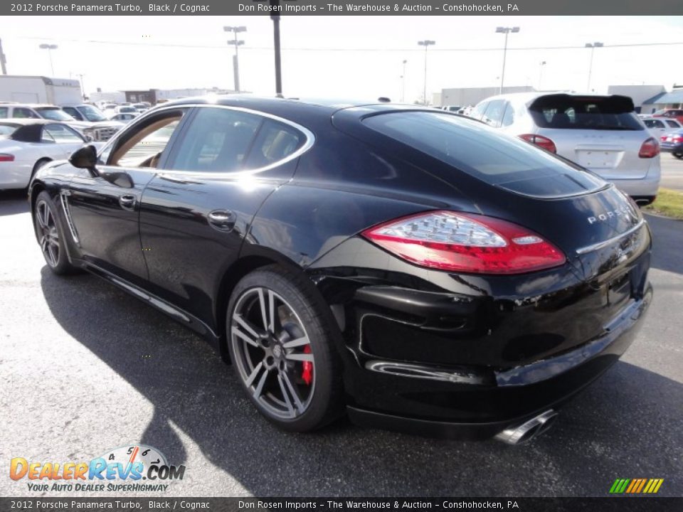 2012 Porsche Panamera Turbo Black / Cognac Photo #8
