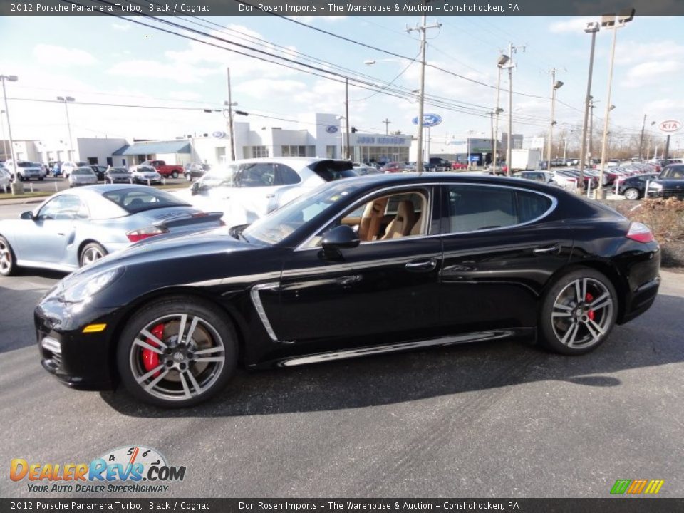 2012 Porsche Panamera Turbo Black / Cognac Photo #9