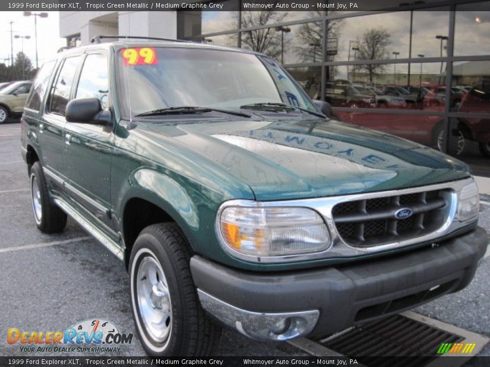 1999 Ford Explorer XLT Tropic Green Metallic / Medium Graphite Grey Photo #2