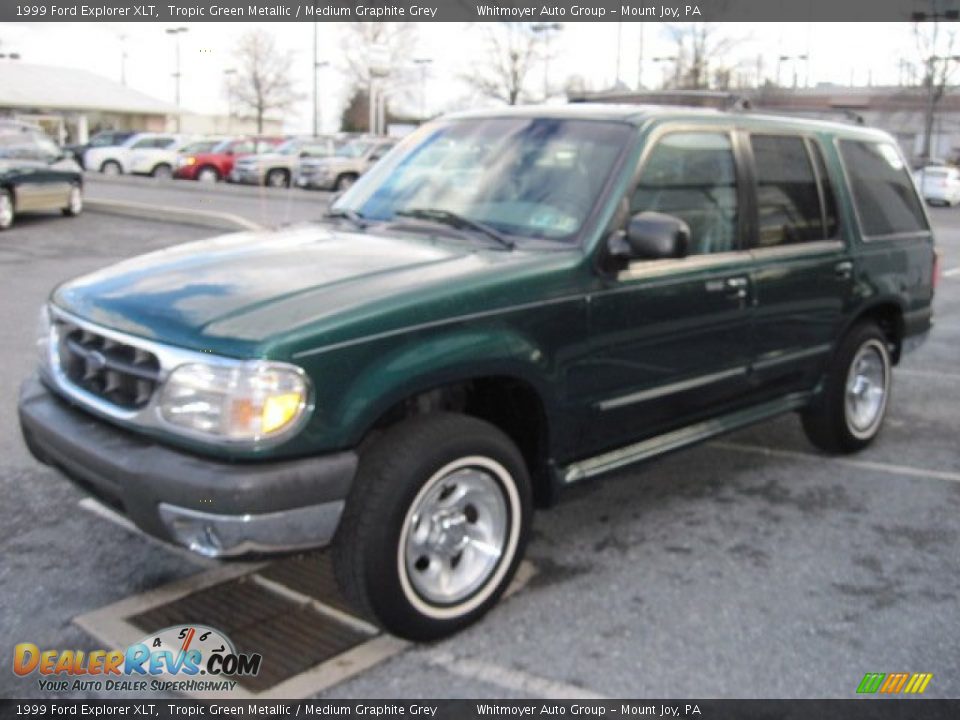 1999 Ford Explorer XLT Tropic Green Metallic / Medium Graphite Grey Photo #3