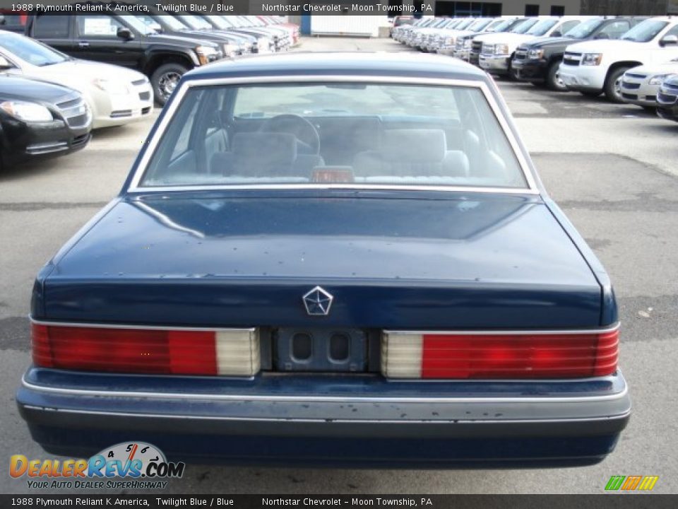 1988 Plymouth Reliant K America Twilight Blue / Blue Photo #5