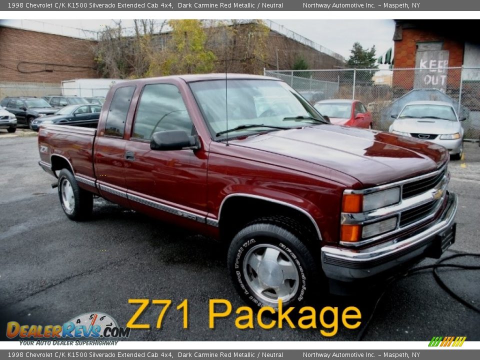 1998 Chevrolet C/K K1500 Silverado Extended Cab 4x4 Dark Carmine Red Metallic / Neutral Photo #1