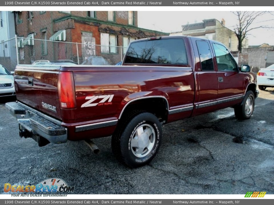 Dark Carmine Red Metallic 1998 Chevrolet C/K K1500 Silverado Extended Cab 4x4 Photo #2