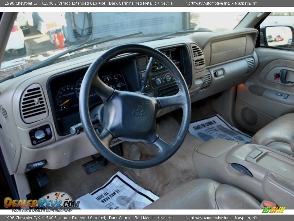 1998 Chevrolet C/K K1500 Silverado Extended Cab 4x4 Dark Carmine Red Metallic / Neutral Photo #6