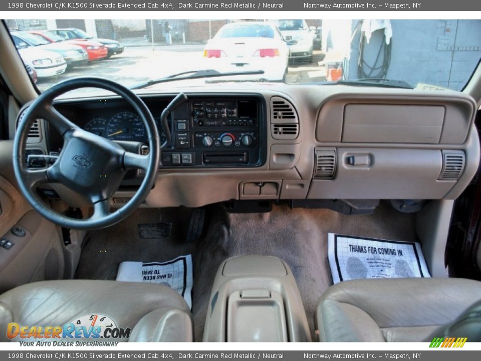 1998 Chevrolet C/K K1500 Silverado Extended Cab 4x4 Dark Carmine Red Metallic / Neutral Photo #7