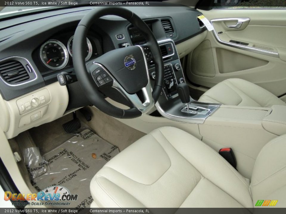 2012 Volvo S60 T5 Ice White / Soft Beige Photo #11