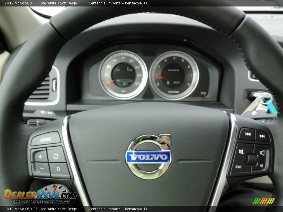 2012 Volvo S60 T5 Ice White / Soft Beige Photo #16