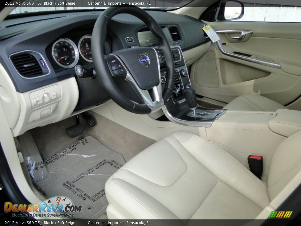 2012 Volvo S60 T5 Black / Soft Beige Photo #10