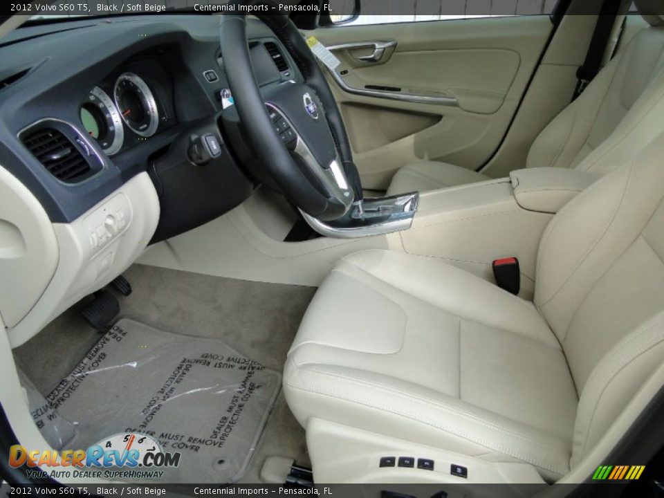 2012 Volvo S60 T5 Black / Soft Beige Photo #11