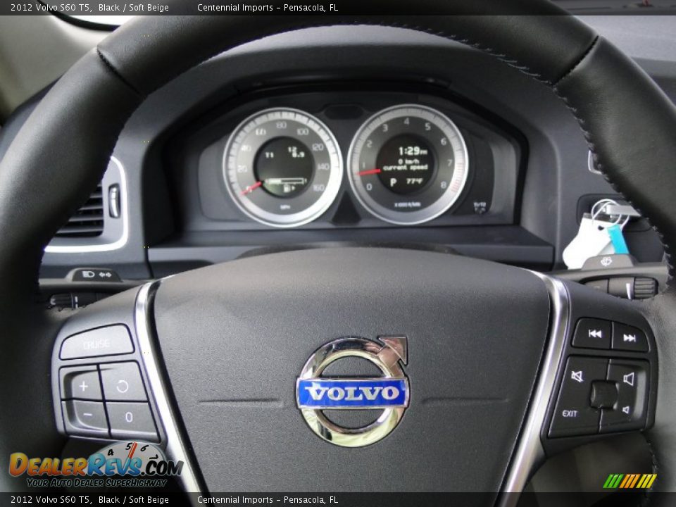 2012 Volvo S60 T5 Black / Soft Beige Photo #15