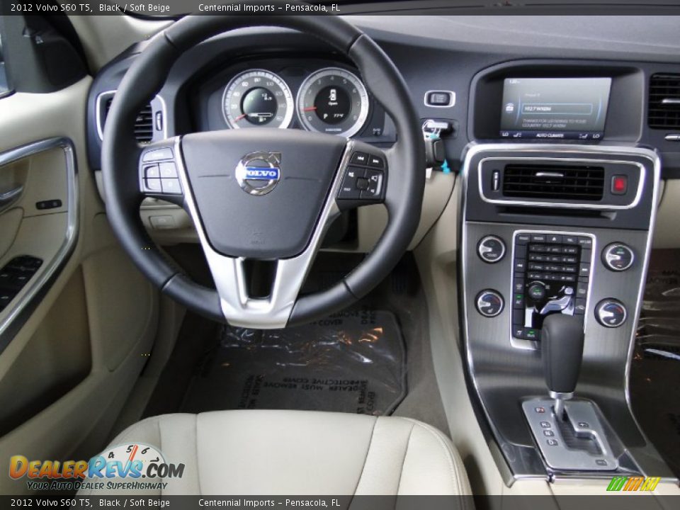 2012 Volvo S60 T5 Black / Soft Beige Photo #16