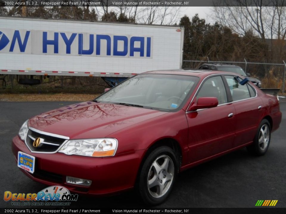 2002 Acura TL 3.2 Firepepper Red Pearl / Parchment Photo #1