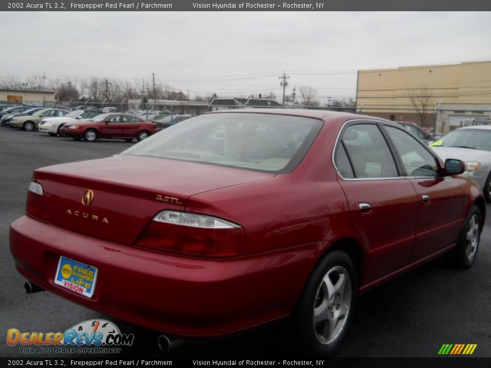 2002 Acura TL 3.2 Firepepper Red Pearl / Parchment Photo #2