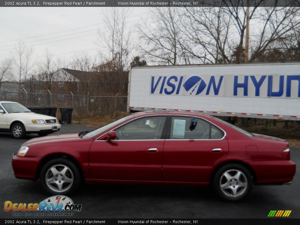 2002 Acura TL 3.2 Firepepper Red Pearl / Parchment Photo #13