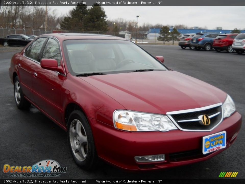 2002 Acura TL 3.2 Firepepper Red Pearl / Parchment Photo #17