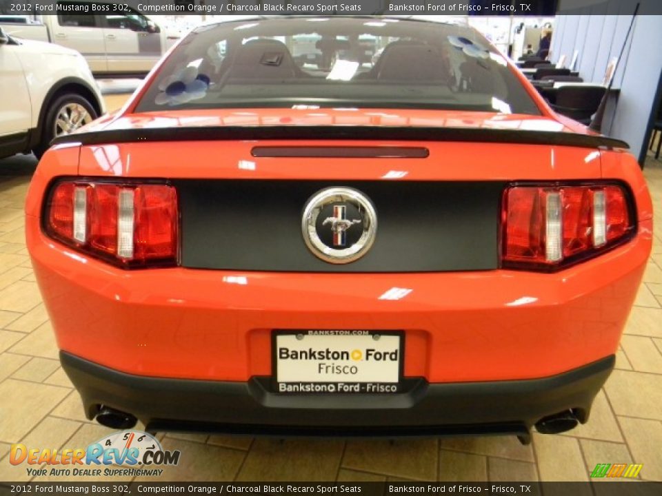 2012 Ford Mustang Boss 302 Competition Orange / Charcoal Black Recaro Sport Seats Photo #4