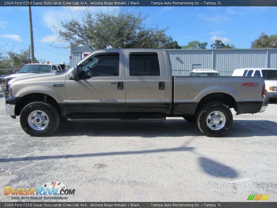 2004 Ford F250 Super Duty Lariat Crew Cab 4x4 Arizona Beige Metallic / Black Photo #11