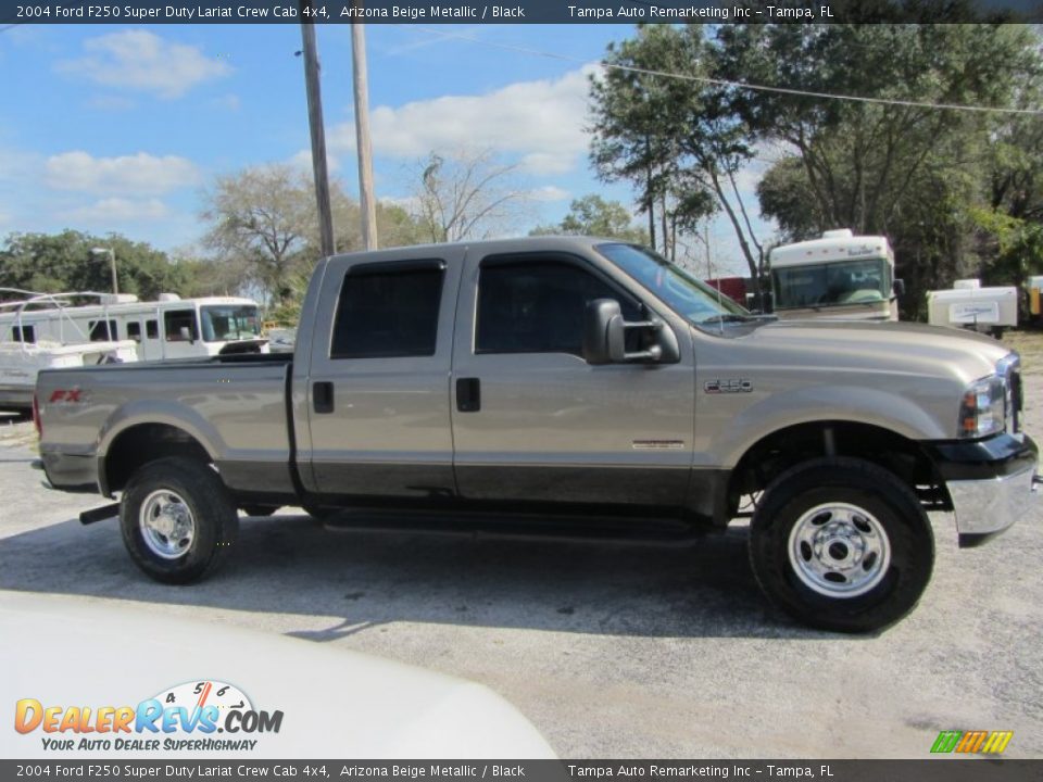 2004 Ford F250 Super Duty Lariat Crew Cab 4x4 Arizona Beige Metallic / Black Photo #12