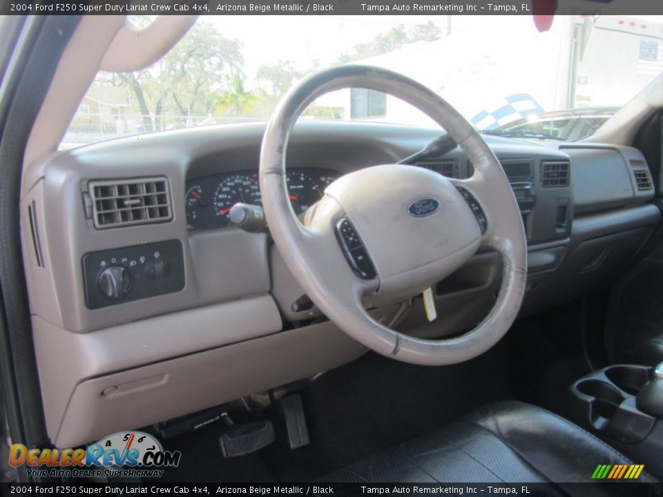 2004 Ford F250 Super Duty Lariat Crew Cab 4x4 Arizona Beige Metallic / Black Photo #31