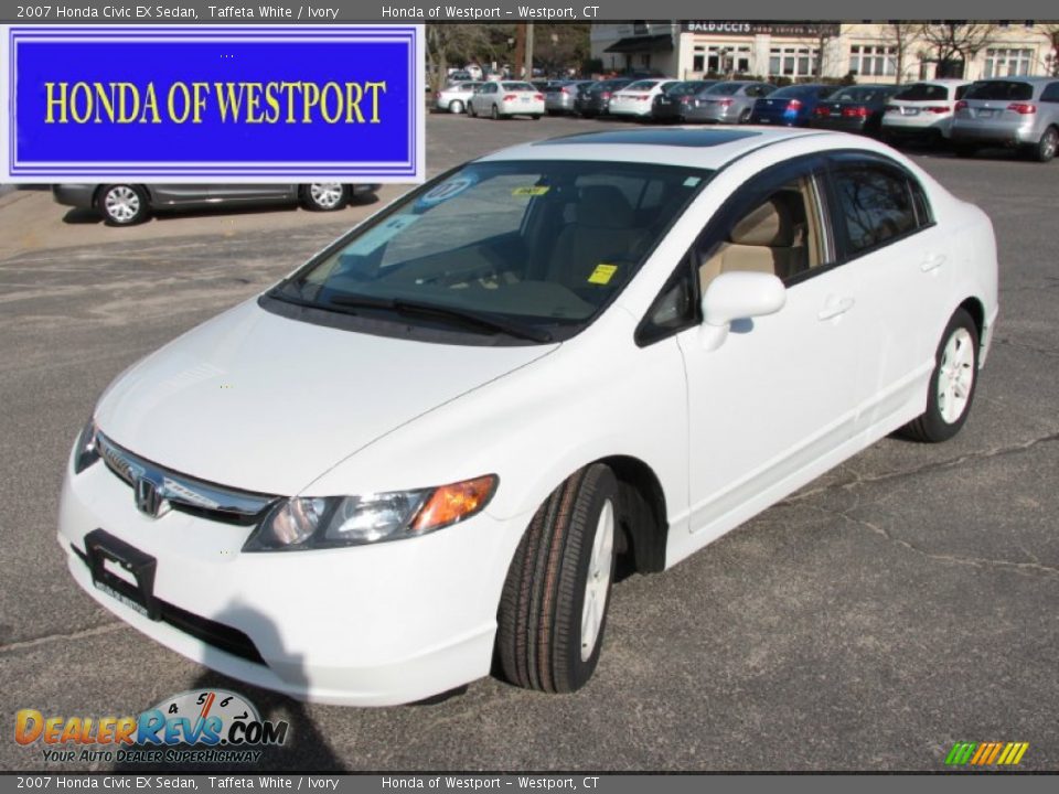 2007 Honda Civic EX Sedan Taffeta White / Ivory Photo #1