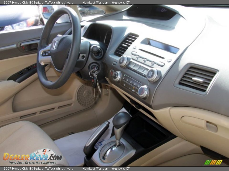 2007 Honda Civic EX Sedan Taffeta White / Ivory Photo #5