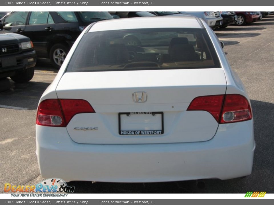 2007 Honda Civic EX Sedan Taffeta White / Ivory Photo #7