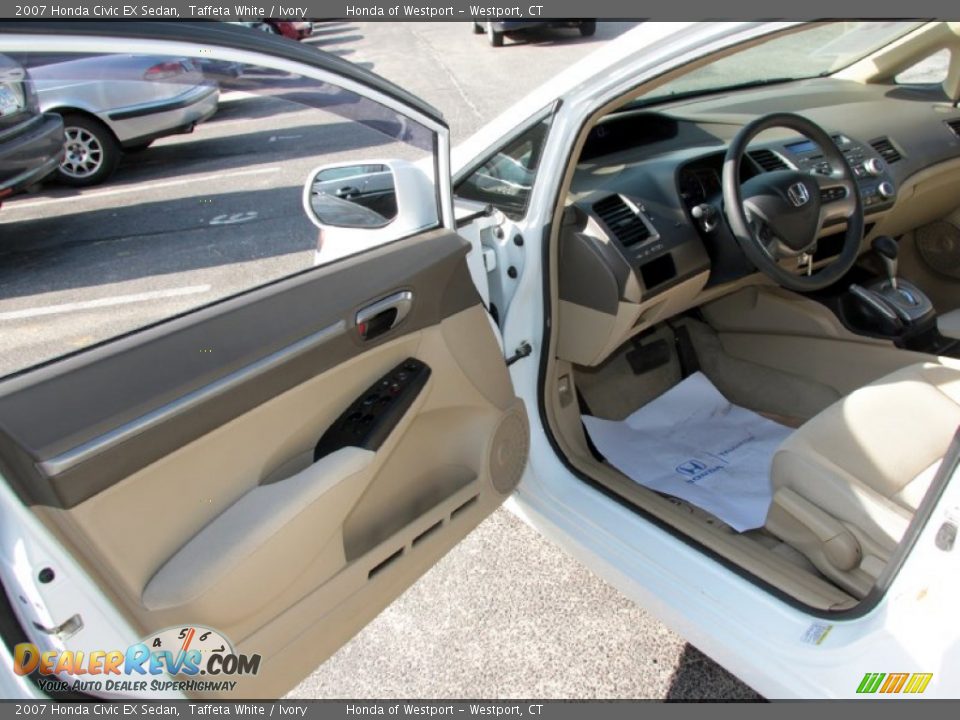 2007 Honda Civic EX Sedan Taffeta White / Ivory Photo #13