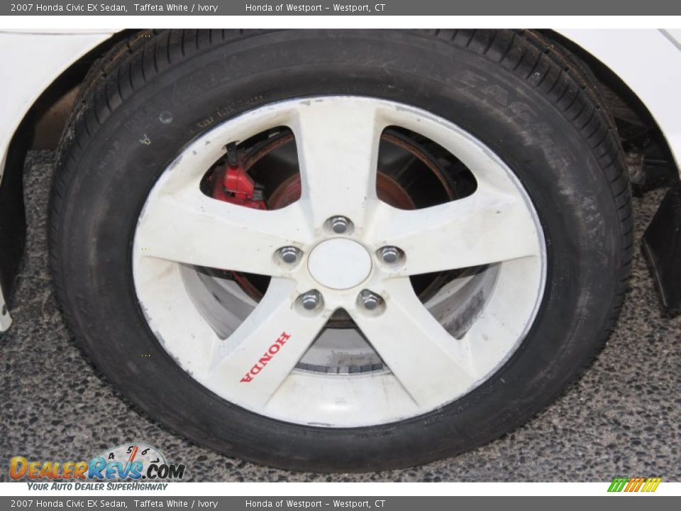 2007 Honda Civic EX Sedan Taffeta White / Ivory Photo #20