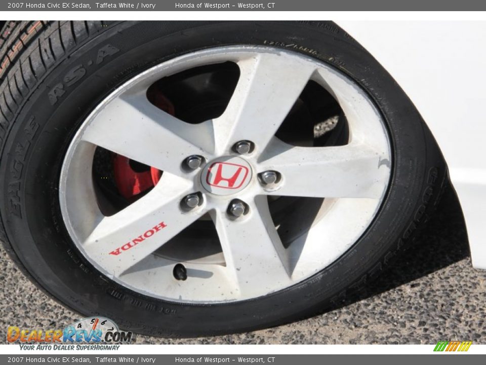 2007 Honda Civic EX Sedan Taffeta White / Ivory Photo #21