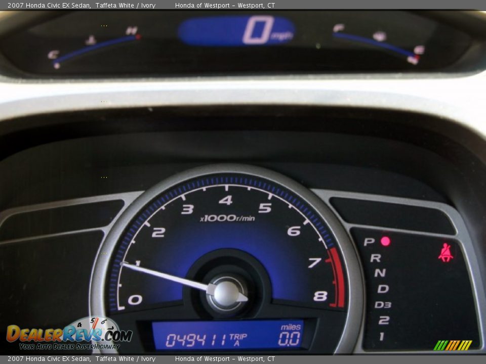 2007 Honda Civic EX Sedan Taffeta White / Ivory Photo #24