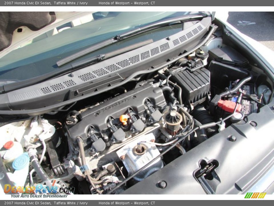 2007 Honda Civic EX Sedan Taffeta White / Ivory Photo #25