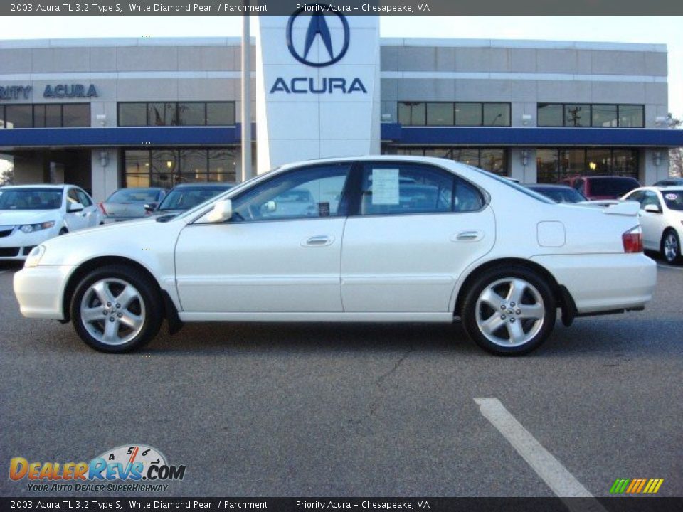 2003 Acura TL 3.2 Type S White Diamond Pearl / Parchment Photo #3