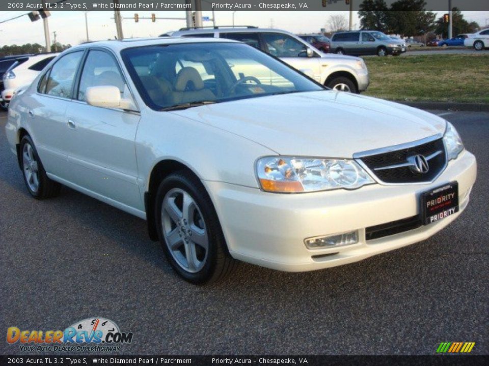 2003 Acura TL 3.2 Type S White Diamond Pearl / Parchment Photo #7