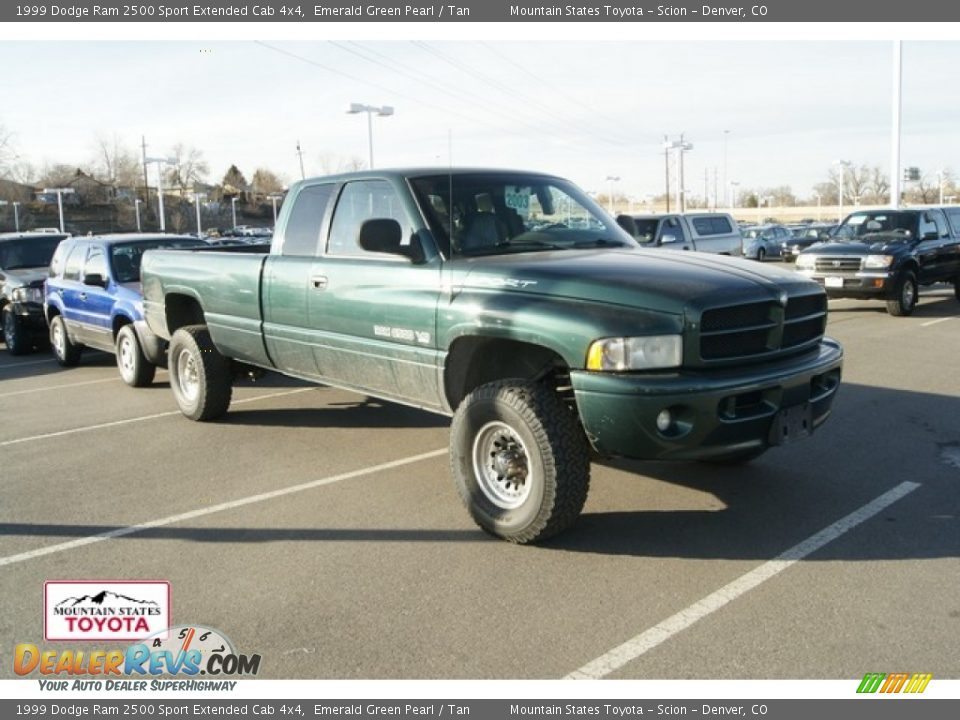 1999 Dodge Ram 2500 Sport Extended Cab 4x4 Emerald Green Pearl / Tan Photo #1