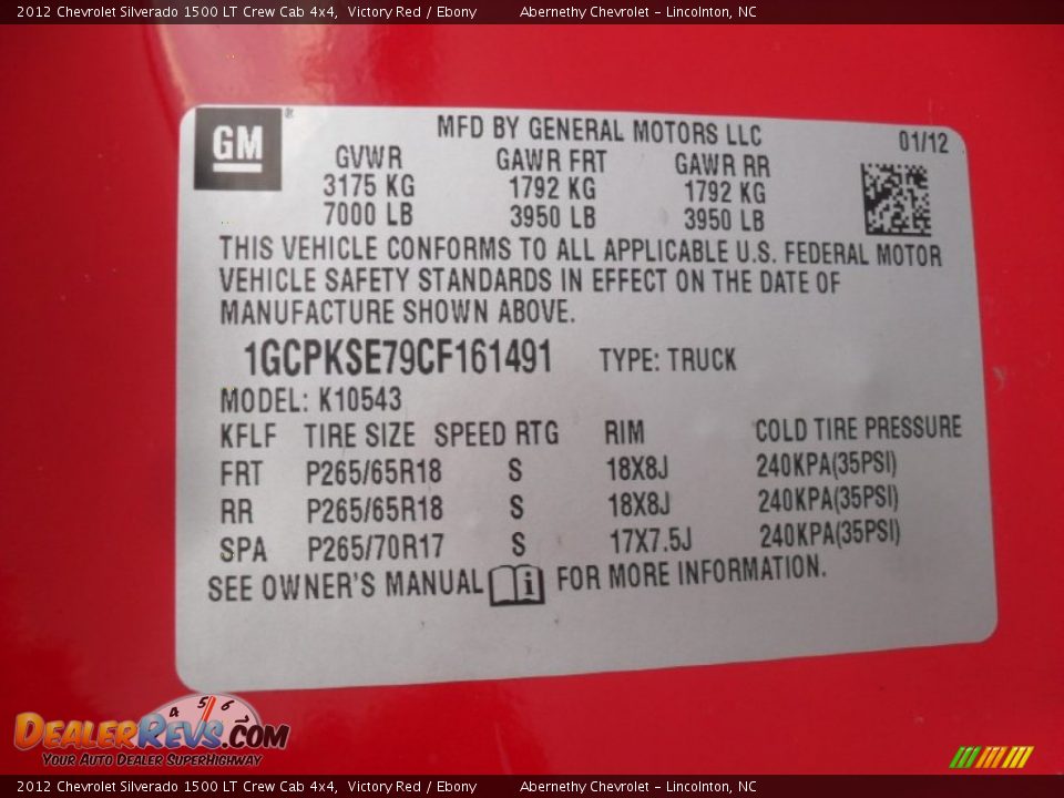 2012 Chevrolet Silverado 1500 LT Crew Cab 4x4 Victory Red / Ebony Photo #6