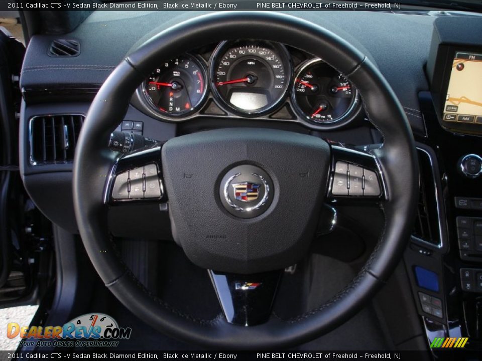 2011 Cadillac CTS -V Sedan Black Diamond Edition Steering Wheel Photo #13