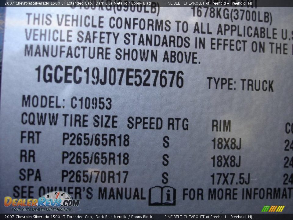 2007 Chevrolet Silverado 1500 LT Extended Cab Dark Blue Metallic / Ebony Black Photo #15