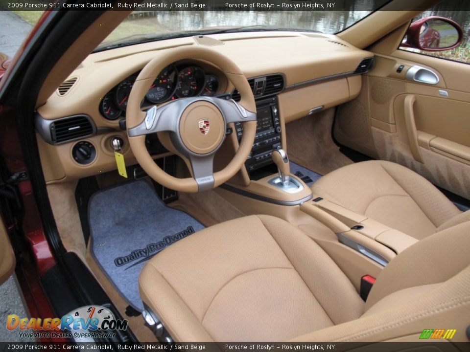 Sand Beige Interior - 2009 Porsche 911 Carrera Cabriolet Photo #10