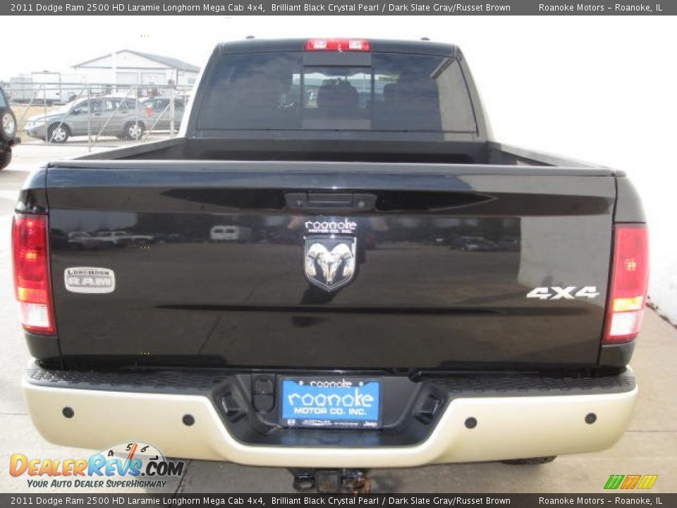 2011 Dodge Ram 2500 HD Laramie Longhorn Mega Cab 4x4 Brilliant Black Crystal Pearl / Dark Slate Gray/Russet Brown Photo #5