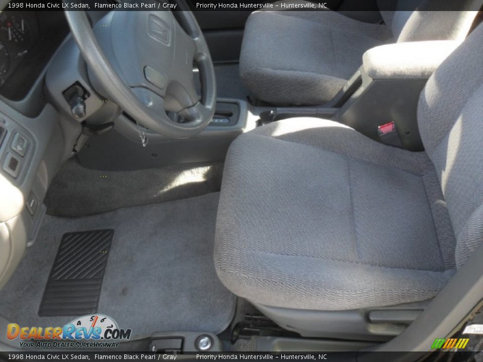1998 Honda Civic LX Sedan Flamenco Black Pearl / Gray Photo #7