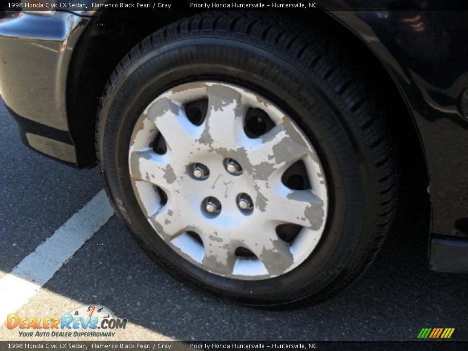 1998 Honda Civic LX Sedan Flamenco Black Pearl / Gray Photo #23