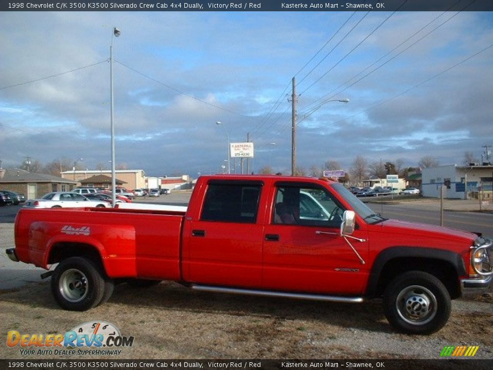 Victory Red 1998 Chevrolet C/K 3500 K3500 Silverado Crew Cab 4x4 Dually Photo #4