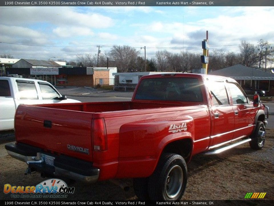 1998 Chevrolet C/K 3500 K3500 Silverado Crew Cab 4x4 Dually Victory Red / Red Photo #5