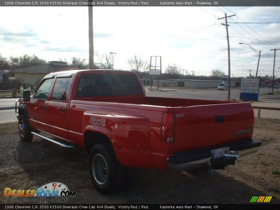 1998 Chevrolet C/K 3500 K3500 Silverado Crew Cab 4x4 Dually Victory Red / Red Photo #6